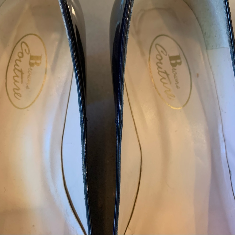 Browns Couture sz 38 Women's Patent Leather Square Toe Flare Block Heels - Picture 10 of 10